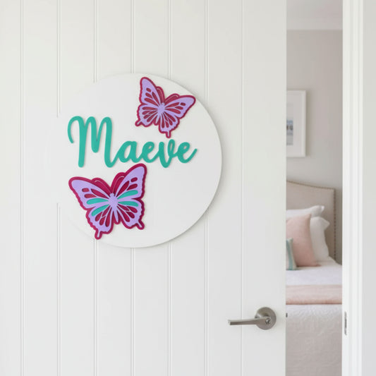 Timber & Acrylic Indoor Sign - Circular